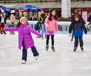 Kids Week returns to Bryant Park's Winter Village with free skating lessons, kids’ shows, and movies. Photo by Angelito Jusay 