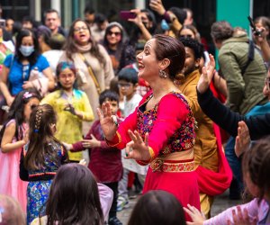 Storytime, colorful puppets, and powder play make the annual Holi at The Seaport particularly celebratory. Photo courtesy of The Seaport