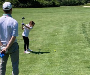 Konnectgolf's hybrid summer camp model includes time in its NYC facility and on a golf course in New Jersey. Photo courtesy of the camp