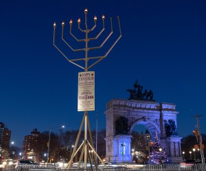 Celebrate Hanukkah with the lighting of the world's largest menorahs, at Grand Army Plaza in both Manhattan and Brooklyn. Photo by Julienne Schaer / NYC Tourism + Conventions