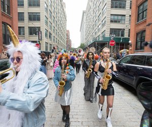 Dumboween is scarily entertaining, beginning with the annual March to the Arch followed by crafts, costume contests, live music, and trick-or-treating, of course! Photo by Hassan Mokaddam