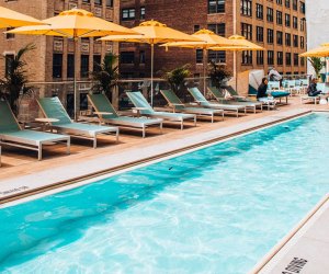 The Margaritaville Hotel boasts a tropical feel at its rooftop pool right in the heart of Midtown Manhattan.