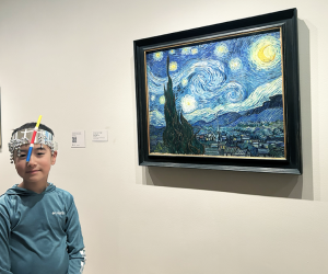 MoMA with Kids: Boy in front of The Starry Night