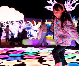 The Tianyu Lights Festival transforms the Citi Field parking lot into a magical holiday destination with larger-than-life lanterns and kid-friendly activities. Photo courtesy of the festival