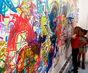 Brooklyn Museum's new education center: Kids coloring on the wall