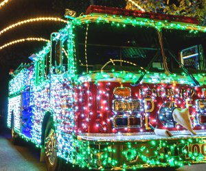 Diggerland shines this holiday season with a drive-thru course covered in twinkling lights. Photo courtesy of Diggerland 