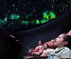 The Hudson River Museum is a space museum near NYC that offers 30-minute family-friendly planetarium shows.