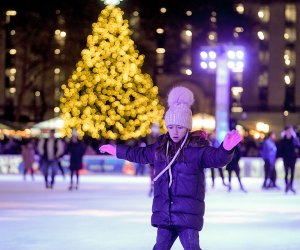 The centerpiece of Bryant Park's Winter Village is its FREE admission ice rink! Photo courtesy of Bryant Park