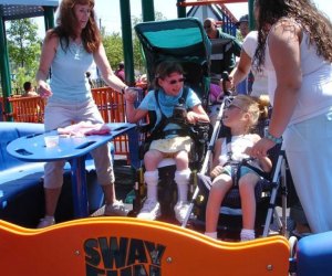 Climb aboard the Sway Fun at the accessible playground in Bloomingdale Park on Staten Island. Photo courtesy of NYC Parks