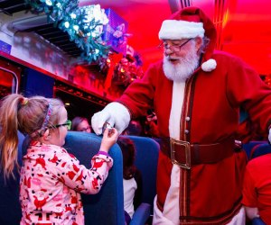 Take a magical one-hour trip to the North Pole on the Polar Express in Whippany, New Jersey. Photo courtesy of  Morristown and Eerie Railway 
