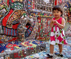Susan Gardner’s Mosaic House in Boerum Hill, Brooklyn has been covered with tiles, jewels, stones, glass, and other mosaic materials.