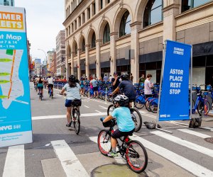 During Summer Streets, kids and adults take over seven miles of NYC streets to play, run, walk, and bike. Photo courtesy of NYC DOT 
