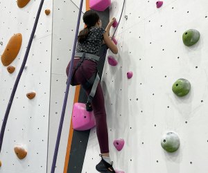 Hit the third floor of The Cliffs at Gowanus to try rope climbing and bouldering with kids
