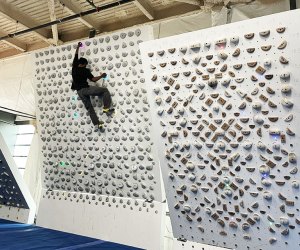 Tackle the bouldering problems at The Cliffs at Gowanus' board room