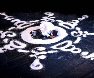 Witness a rice painting and more magic on stage with White Gold's Cambodian circus. Photo by Ranuth Yun