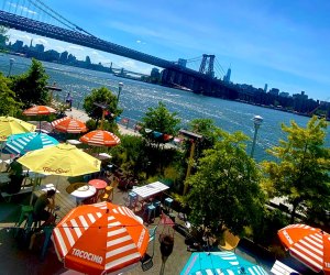 Domino Park and Tacocina offer stunning views of the Williamsburg waterfront and Manhattan beyond. Photo courtesy of Tacocina