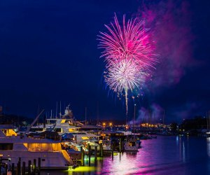 Fireworks light up Annapolis Harbor at midnight on New Year's Eve. Photo courtesy of Visit Annapolis
