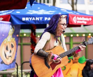 Join the Halloween party at Bryant Park to enjoy eerie magic tricks, face painting, arts & crafts, and spooky stories. Photo by Angelito Jusay