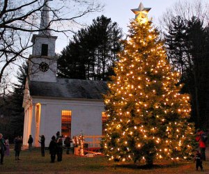 There's a nightly tree lighting on weekends at Old Sturbridge Village.