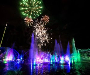 Experience Electric Ocean at SeaWorld Orlando, complete with fireworks and a fountain display set to music. Photo courtesy of SeaWorld