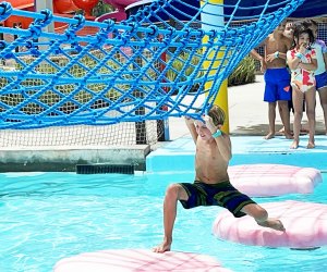 Obstacle courses are part of the water play at Island H2O Water Park.