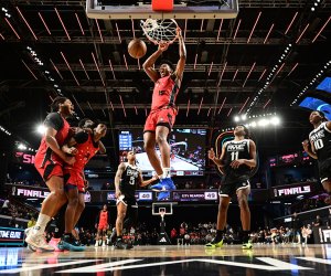 Overtime Elite games are exciting for all ages! City Reapers and RWE faced off in the OTE Finals in March 2024 at Atlanta's Overtime arena. Photo courtesy Overtime Elite