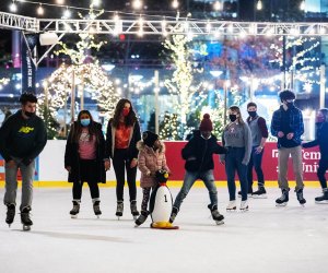 Lace up your skates and hit the ice at the Rothman Ice Rink at Dilworth Park. Photo courtesy of Center City District