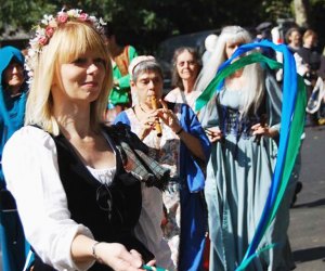 A parade of jugglers, ribbon dancers and knights on horseback will kick off the Medieval Festival at Fort Tryon Park. Photo courtesy of the festival