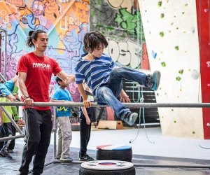 You and your kids will earn major cool (and fitness) points by learning this sport. Photo courtesy of Parkour Generations Boston