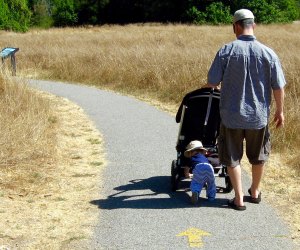 Stroller-friendly Hiking Trails for LA Parents To Hike with Toddlers: sometimes babies gotta help push