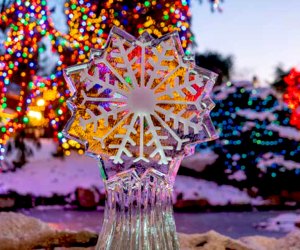 Celebrate winter at Peddler's Village with live fire artistry and ice carving demonstrations. Photo courtesy of Peddler's Village