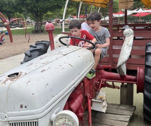 kids on a tractor