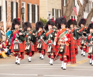 Enjoy pipe and drum bands, terriers and hounds, and more at the Scottish Christmas Walk Weekend & Parade. Photo by Rob Shenk, via Flickr.