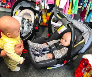 Image of babies in a Connecticut consignment shop for kids.