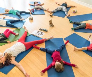 Toddler yoga classes in Chicago. Photo courtesy of Buddha Belly Yoga