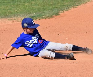 Slide into this baseball skills camp. Photo courtesy of Dodgers Youth Baseball Camp