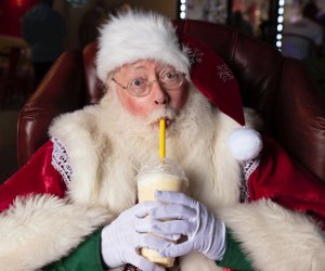 Take a photo with Santa AND enjoy a frosty treat at Christmas at Larry's Ice Cream & Cafe. Photo courtesy of Larry's
