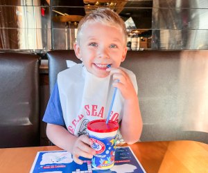 Photo of child at Legal Seafoods-Visiting Boston with Kids