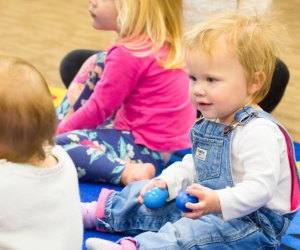 Find mommy & me classes in Boston, and expose your little one to music, art, and movement. Photo courtesy of Powers Music School