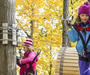   Fall foliage experiences give New England families a chance to enjoy leaf-peeping in exciting ways. Photo courtesy of the Adventure Park at Storrs