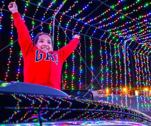 Feel the joy this season with the top Christmas events and holiday activities in Connecticut for kids! Magic of Lights photo courtesy of Pratt and Whitney Stadium at Rentschler Field