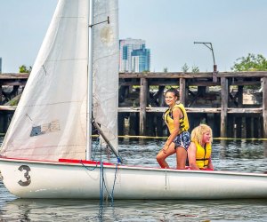 Older kids learn the Science of Sailing. Photo courtesy of Piers Park Sailing Center 