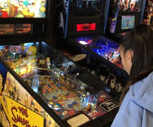 Rows and rows of pinball machines await at the newly opened Pinball Long Island. 