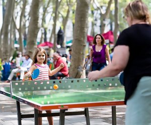 15 Best Places for Family Playtime in NYC Test your skills at Bryant Park's pair of pingpong tables. Photo by Angelito Jusay