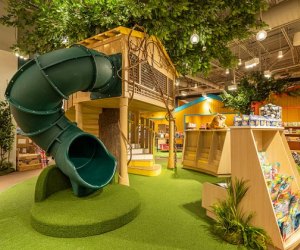 Kids can enjoy CAMP's indoor play space while parent shop