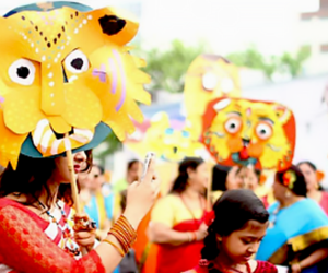 Learn how to make masks for the Pohela Boishakh Celebration at the Queens Botanic Garden. Photo of the Queens Botanical Garden