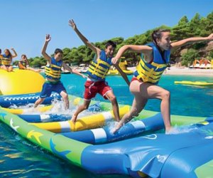 Photo of obstacle course at Brownstone Adventure Sports Park in CT.