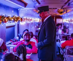 The Polar Express  at the Galveston Railroad Museum. Photo courtesy of Visit Galveston