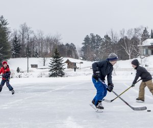 play a game of pick-up hockey Things to Do in Lake Placid on a Winter Vacation Status message