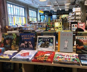 Powerhouse bookstore Tables of books Things to Do With Kids in Industry City, Brooklyn